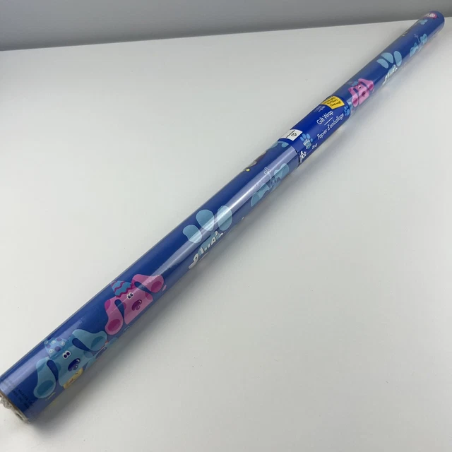 BLUE'S CLUES WRAPPING Paper Roll Gift Wrap Ambassador Nick Jr Vintage