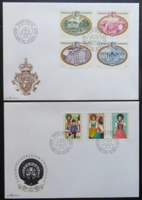 Liechtenstein Ersttagsbriefe FDC Mi Nr. 680 - 686