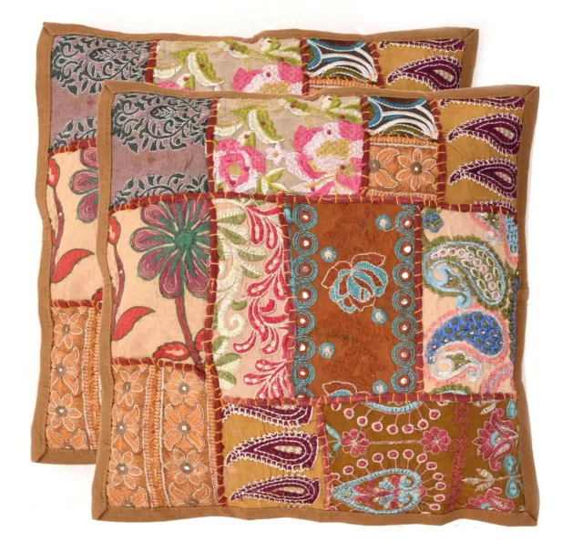 Main Khambodia Patchwork Indien Housse de Coussin Décor Divan Taie Oreiller