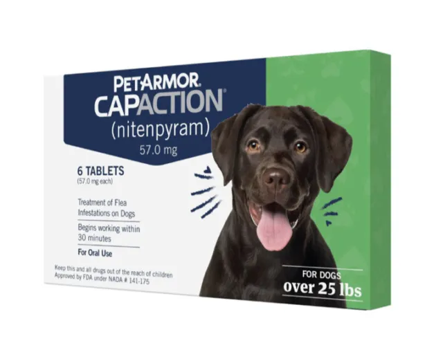 PetArmor Capaction Oral Flea Treatment for dogs over 25 lbs Fast Acting,