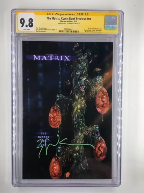 The Matrix: Comic Book Preview #Nn 9.8 Cgc Ss Signed Bill Sienkiewicz