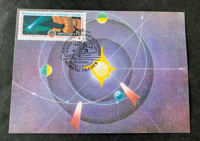 Russia Россия USSR 1986 - postcard Comet Halley