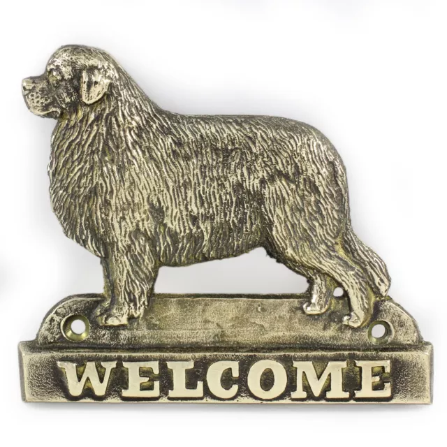 Newfoundland  - brass tablet with image of a dog, Art Dog USA