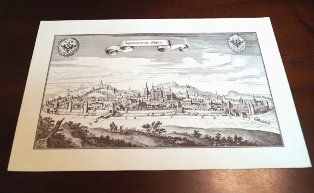 Aachen 1674 ; alte Stadtansicht, nach einem Kupferstich M.Merian