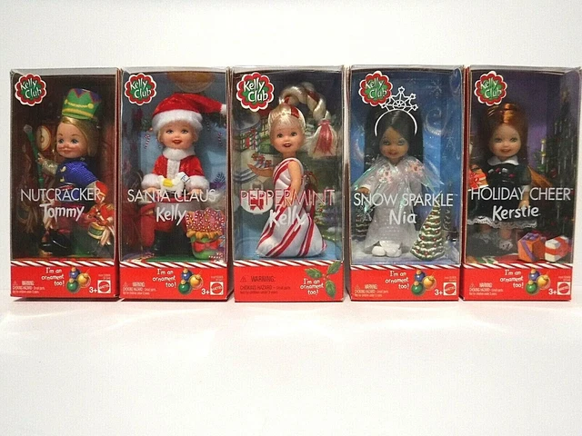 NEW 5 CHRISTMAS Kelly Dolls Barbie -Tommy, 2-Kelly, Nia, & Kerstie