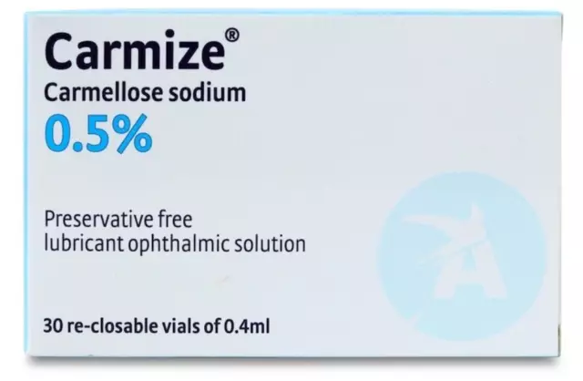 Carmize Carmellose Eye Drops 0.5% 30 Reclosable Vials of 0.4 ml Each Dry Eyes