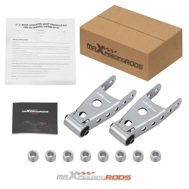 REAR 2&QUOT;-3&QUOT; DROP Shackles Lowering Kit for Chevrolet Silverado Sierra 1500 88-18