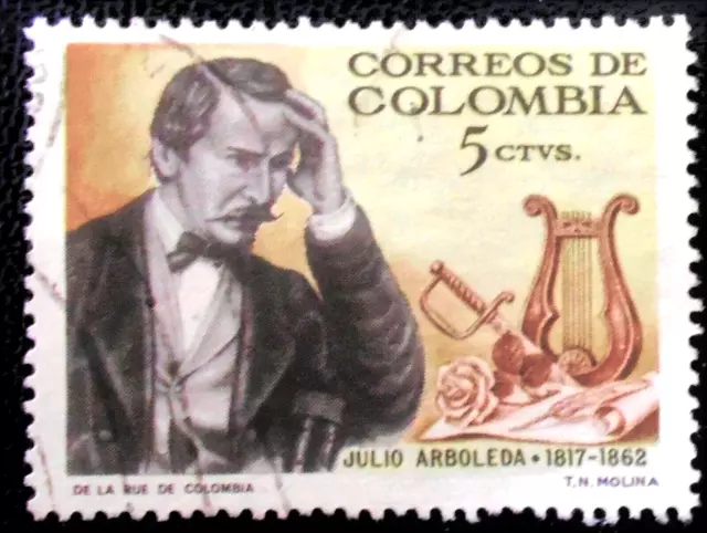 Colombia - Colombie - 1966 5 ¢ 60th Birth anniv. of Julio Arboleda used (121) -
