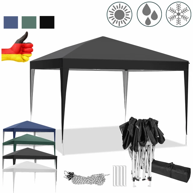 Pavillon 3x3m Wasserdicht Gartenzelt Faltpavillon Partyzelt Popup Zelt Festzelt