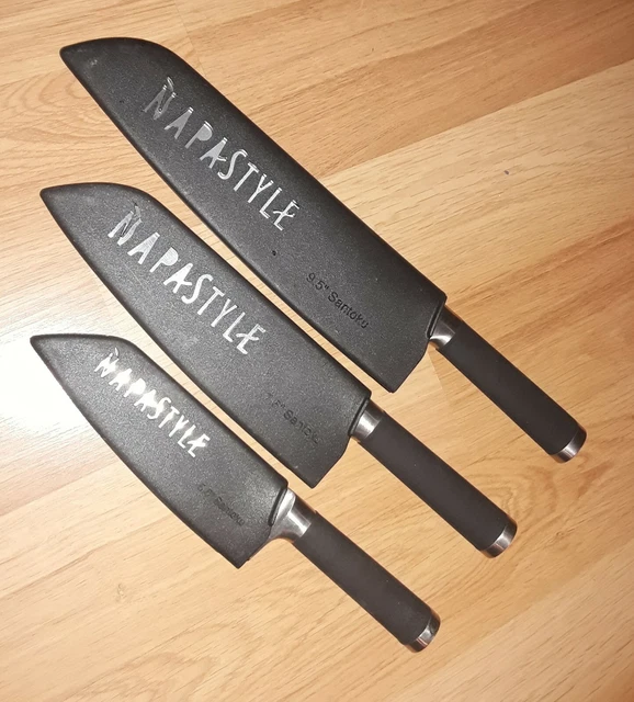 3 NAPASTYLE SANTOKU Knife Set 9.5",7.5",5.5" German Steel W