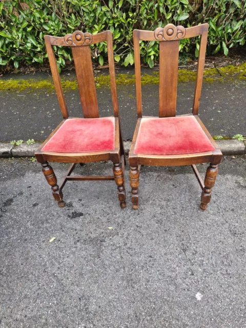 A pair of Edwardian dining chairs. Good condition.