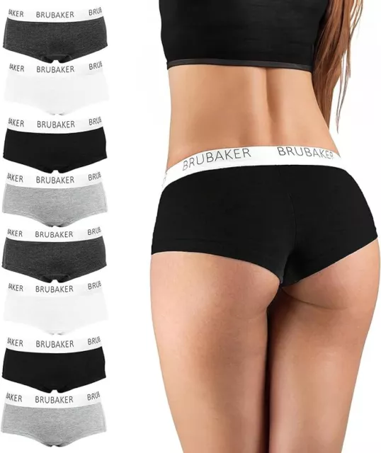 Bragas Mujer Calzoncillos Cortas 8 Piezas Bóxer Ropa Interior Algodón Culotte