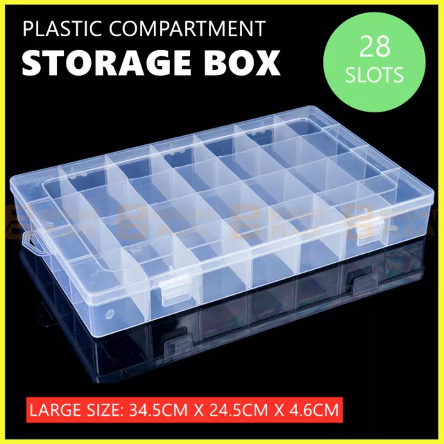 Plastic Storage Box w/ Handle Container Organiser Crate Basket