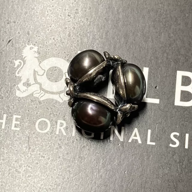 Trollbeads Triple Black Pearl Peacock color Retired