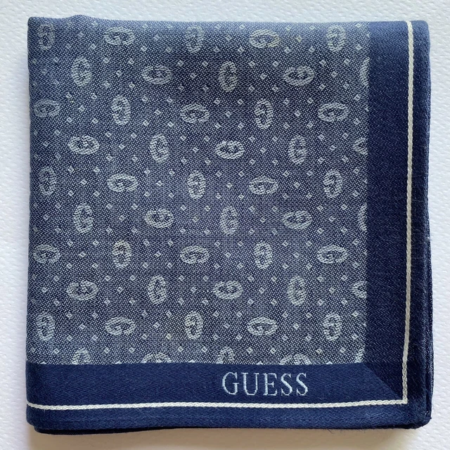 Handkerchief Men's Vintage Art Blue Polka Dot Plain Pocket Square Cotton 19"