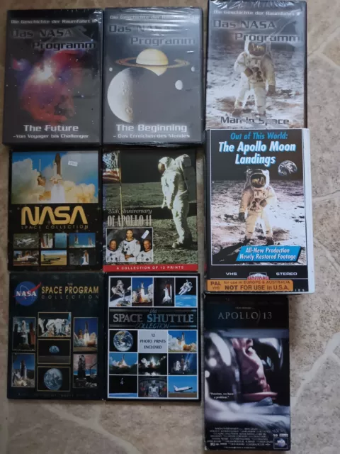 Raumfahrt Sammlung 3 DVD's, 3 Videokassetten , 4 Bildersets