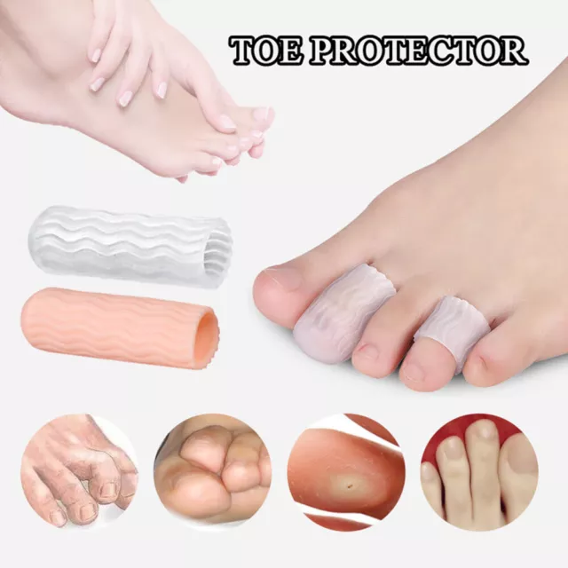 2 Pcs Toe Protectors Silicone Bandage Orteil Coussin Toe Caps Couverture 》