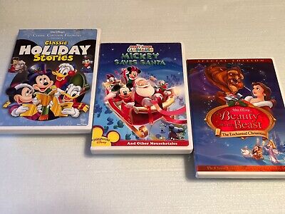 Walt Disney 3 Dvd Holiday Lot Beauty And The Beast Christmas Classic Stories