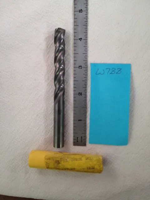 1 New Usa 13/32" (.406") Solid Carbide Drill. 4-1/2" Oal. Usa Made (W788)