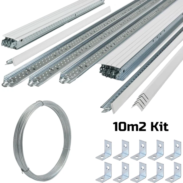 10m2 weiß abgehängtes Deckengitter Aufhängung 600mm x 600m mit EasyClean Fliesen
