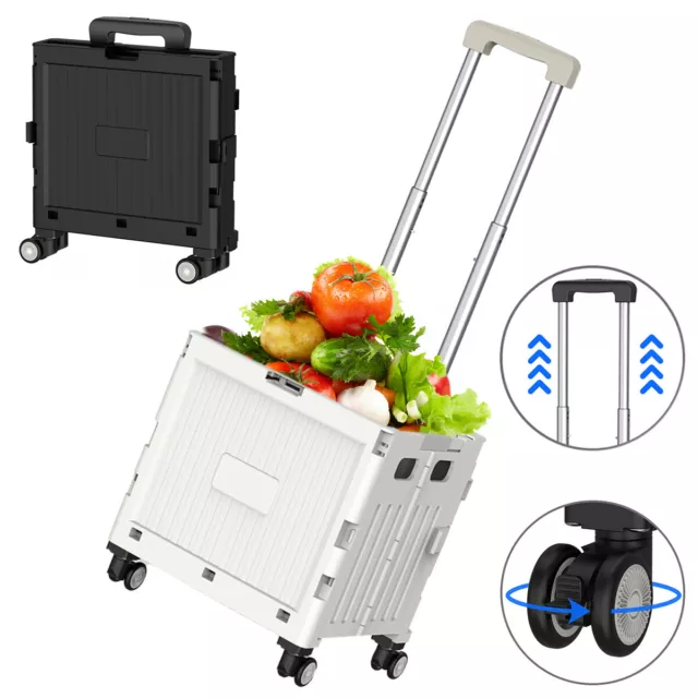 Einkaufswagen 50kg Klappbar Einkaufstrolley Shopping Trolley Einkaufs Hilfe 360°