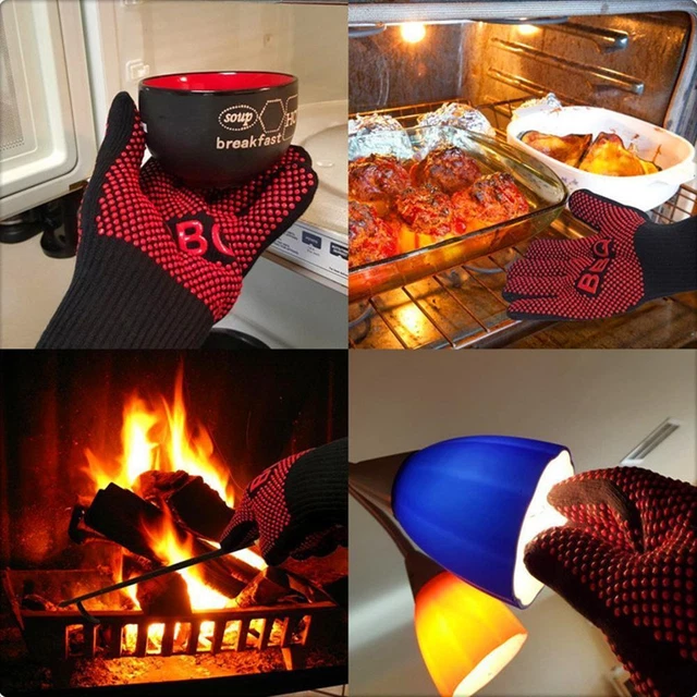 Log Burner Fire Heat Proof Resistants Glove Wood Coal Pit US Stove A5R0