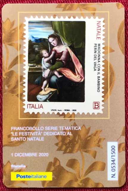 Italia 2020 Festivita' Santo Natale Madonna Tessera Filatelica Francobollo