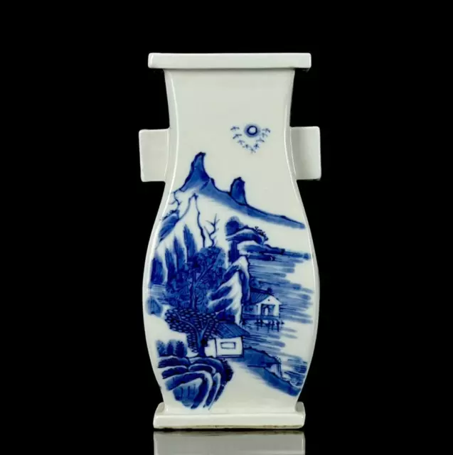Old Rare Chinese Kangxi Marked Blue And White Porcelain Vase (X228)