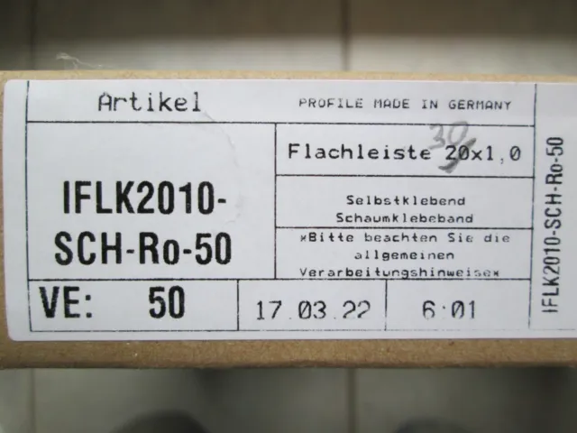 2,17€/m 5m Abdeckleiste Flachleiste Fensterleiste PVC-Leiste Rolle 80mm