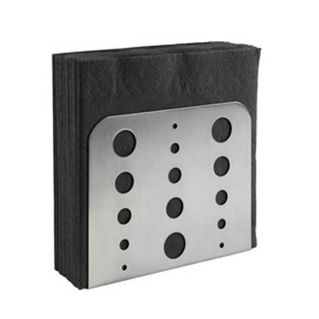 APS Serviettenhalter Edelstahl matt poliert Lochmuster f. 30 Servietten 1/4 Falz