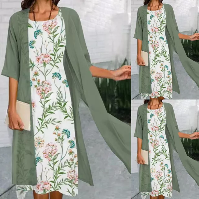 Plus Size Womens Long Kaftan Midi Dress Kimono Boho Caftan Gown Beach Sundress