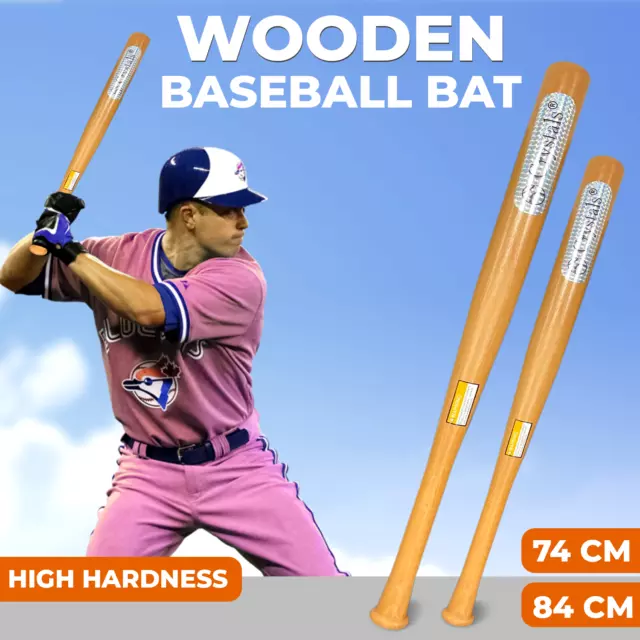 Top Quality Heavy Duty Wooden Baseball Rounders Lightweight Softball Bat 29"/33"