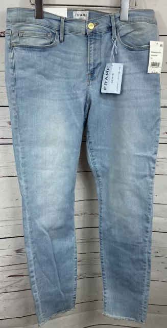 Frame Le Skinny De Jeanne Crop Mid Rise Blue Jeans Size 31 NWT New MSRP $178