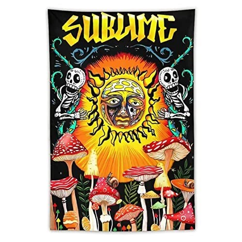 Sublime Sun Tapestry Wall Hanging,Hippie Trippy Tapestry Poster Decor for
