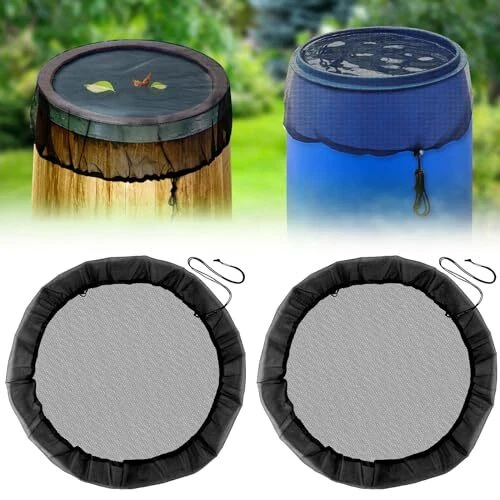 2 Pcs Filet pour Citerne de Pluie 95 cm Housse pour Tonneau d'eau Filet de Pr...