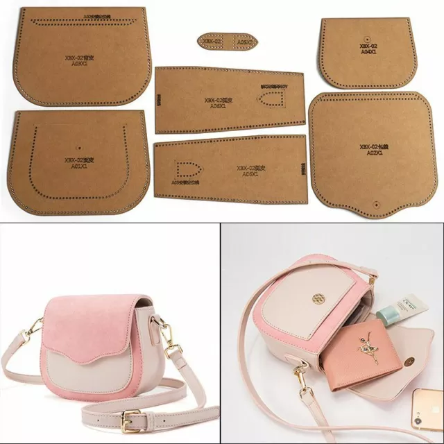 Leather Handmade DIY Ladies Bag Messenger Bag Handbag Sewing Pattern Hard  Kraft Paper Stencil Template 19*12*5cm