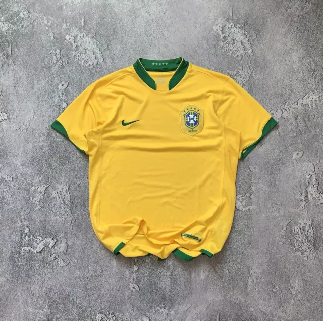 Nike brazil M home football tee tshirt jersey soccer vintage 00s