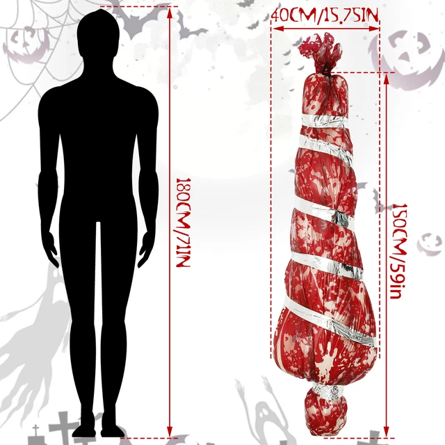 HALLOWEEN DECORATION DEAD Victims Body Bag Prop 59inch Scary Fake ...
