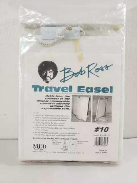 Bob Ross Master Paint Set Artist Bundle 6 Items with Travel Easel, Pre Stretched Painting Canvas, 8oz Natural Brush Cleaner, Clear Acrylic Palette, An