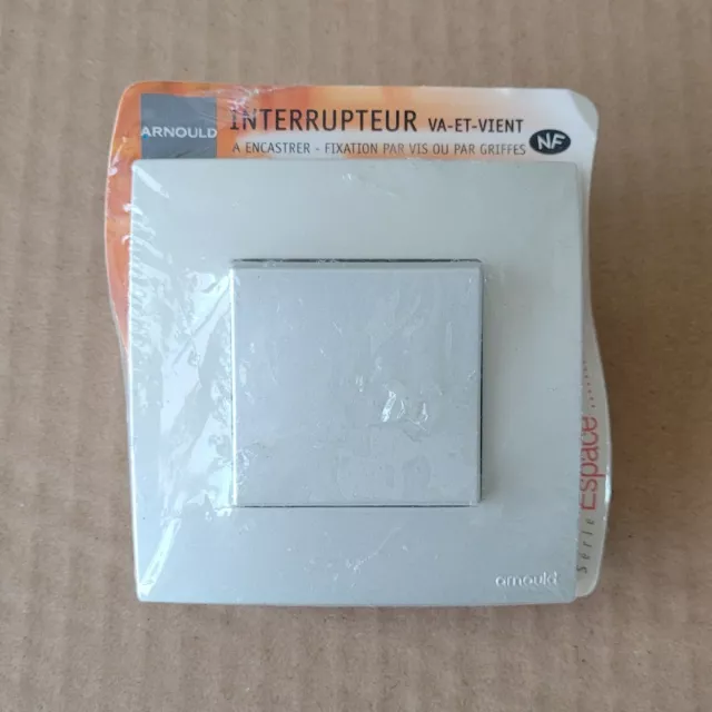 1 Interrupteur Va et Vient - ESPACE - TECHNIUM gris clair - ARNOULD 50201