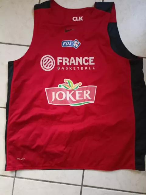 MAILLOT BASKET BALL NIKE EQUIPE DE FRANCE JOKER SIGNé TAILLE XL/D7 BE