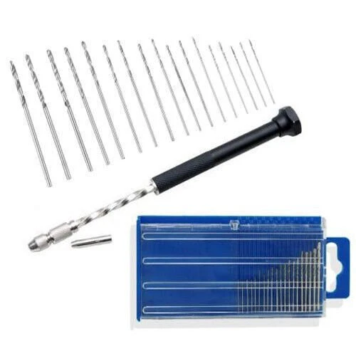 20 Pieces Micro HSS Drill and Spiral PCB Archimedes Push Drill 0-2 mm Suit Craft