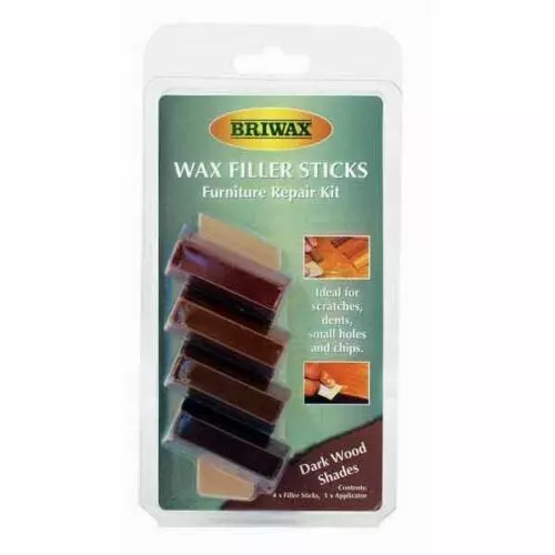 Briwax Cera Madera Relleno Palos Marrón Oscuro Sombras 4 Paquete Mix + Aplicador