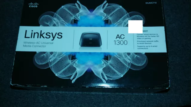 Linksys AC 1300 Media Converter WUMC710 Wired to Wireless 4 Port Gigabit NEW