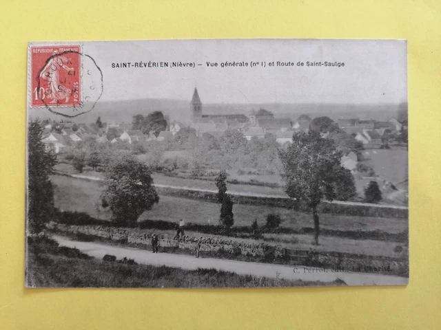 cpa Burgundy SAINT REVERIEN (Nièvre) General view of the village ROAD de STAULGE