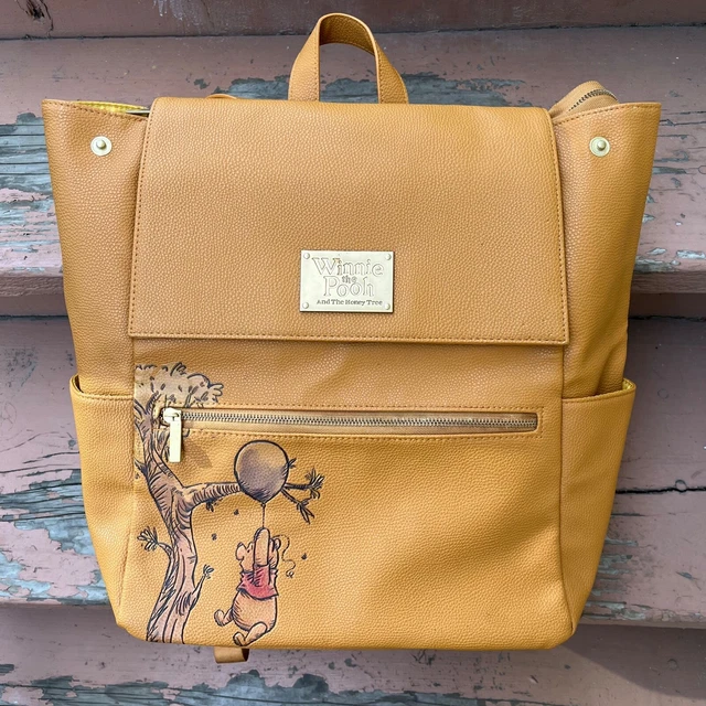 Disney Winnie the Pooh and The Honey Tree Brown Leather Diaper Bag Backpack