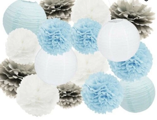 15 Pcs Tissue Paper Pompoms Pom Poms Hanging Garland Wedding Party Decoration