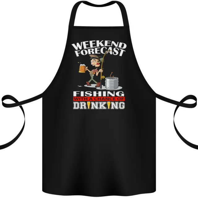 Fishing Weekend Forecast Funny Fisherman Cotton Apron 100% Organic