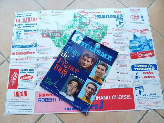 MIROIR DU CYCLISME COMPLET AVEC POSTER COPPI , ANNEE 1973 , N