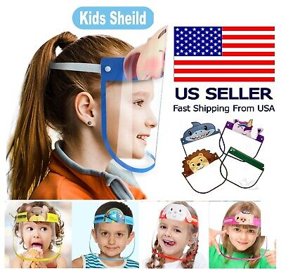 Kids Safety Full Face Shield Reusable Washable Face Mask Clear Protection Cover